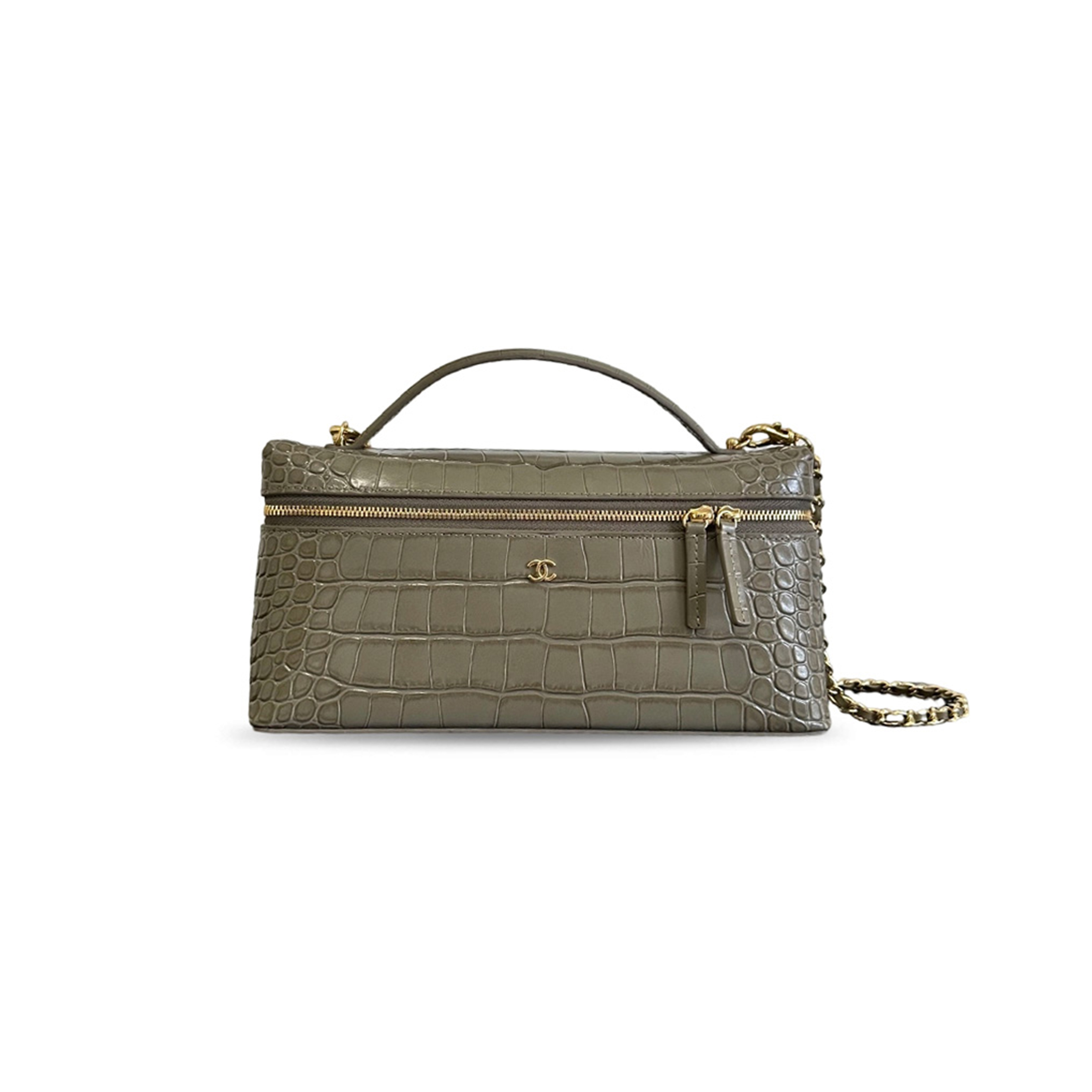 CHANEL MASTER CROCODILE EMBOSSED LEATHER VANITY BAG WITH CHAIN AP5438 (25*12*5cm)